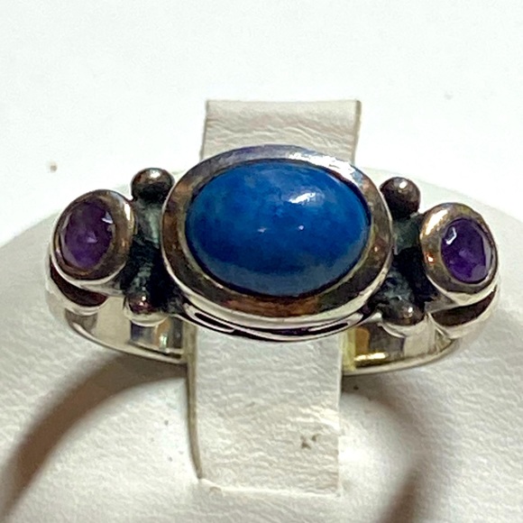 Jewelry - .925 STERLING, LAPIS & AMETHYST RING SIZE 7